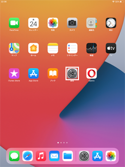 iPadで「Opera」の設定画面を表示する