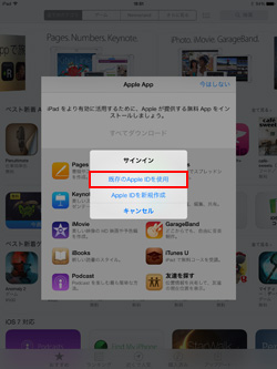 既存のApple IDを使用