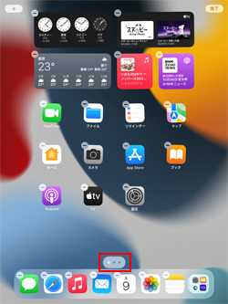 iPadホーム画面で非表示にしているページを再表示する