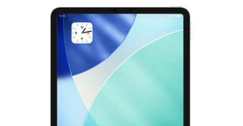 iPadのホーム画面で時計を大きく表示する