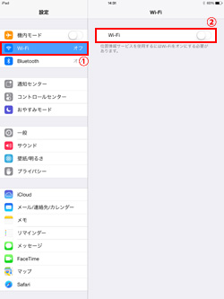 iPad/iPad miniでWi-Fi設定画面を表示する