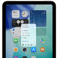 iPadのリキッドグラスで「色合い調整」を選択する