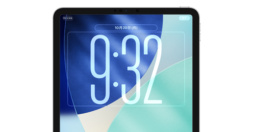 iPadのロック画面で時計(時刻)を大きく表示する