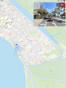 iPadのマップで「Look Around」画面を閉じる