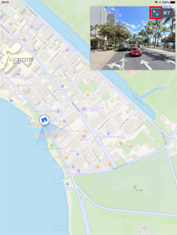 iPadのマップで「Look Around」画面をフルスクリーン表示する