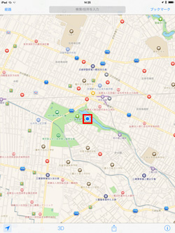iPad/iPad miniのマップアプリで現在地の住所を確認する