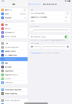 iPadでマウスポインタをカスタマイズする