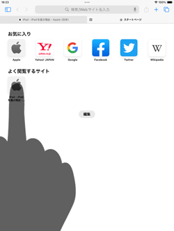 iPadのSafariで削除したいよく閲覧するサイトを選択する