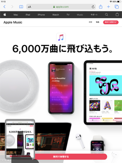 iPadのSafariでスクリーンショットのサムネールをタップする