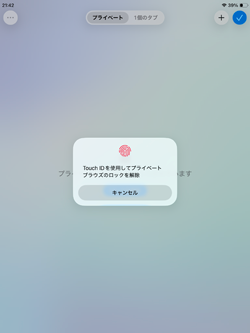 iPadのSafariのプライベートブラウズをパスコード(Touch ID/Face ID)でロックする