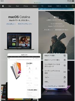 iPadでのSafariでリンクのプレビュー画像を表示する