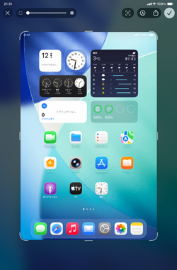 iPadでフルスクリーンプレビュー画面を表示する