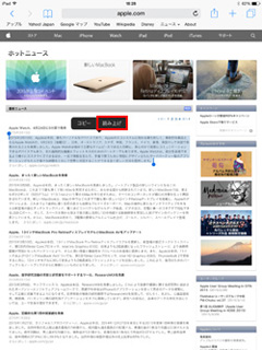 iPad/iPad miniで選択した項目のみ読み上げてもらう