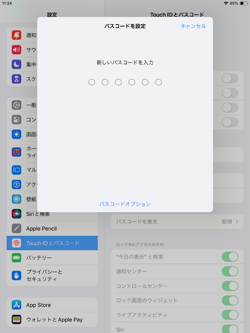 iPadでパスコードを設定する