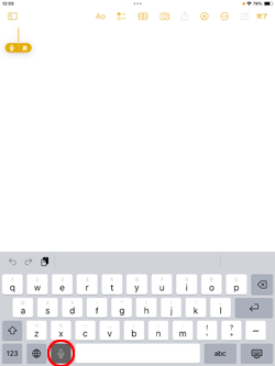 iPad/iPad miniで再度マイクアイコンをタップする