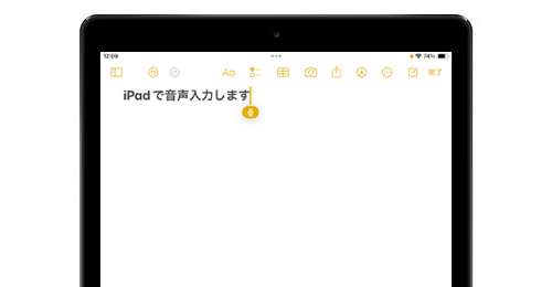 iPad(iPad Pro/iPad Air/iPad mini)で音声入力する