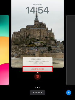 iPadで選択した壁紙を削除する