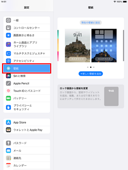 iPadの設定アプリからは壁紙の削除ができない