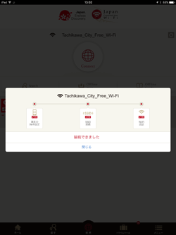 「KOFU SAMURAI Wi-Fi」でiPadがインターネット接続される