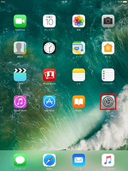 iPadで設定をタップする