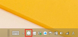 Windowsパソコンで「Duet」がタスクトレイに表示されていることを確認する