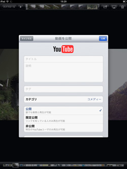 iPad/iPad miniで動画の公開情報を設定する