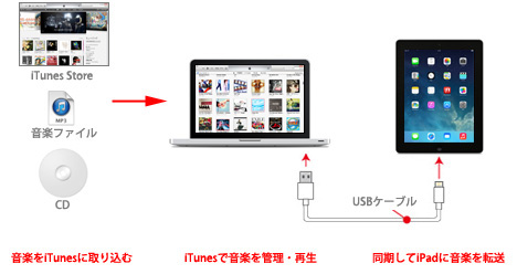 iTunesからiPad/iPad miniに音楽を入れる