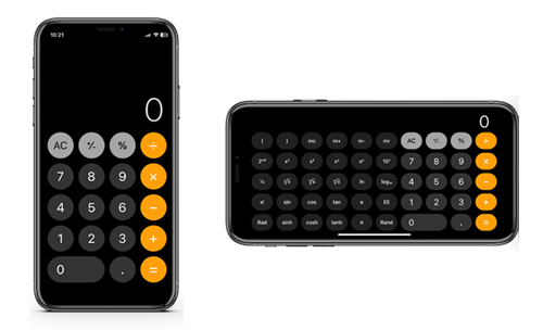 iOS17以前のiPhoneの計算機アプリで関数電卓モードに切り替える