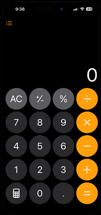 iPhoneの計算機アプリで関数電卓モードから基本モードに戻す