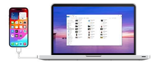 iPhoneとパソコンを接続する