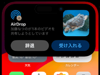 iPhoneの『Dynamic Island』上に通知が表示される