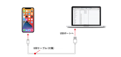 iPhoneとiTunesを接続する