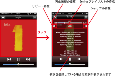 iPhone 歌詞表示・再生方法の変更
