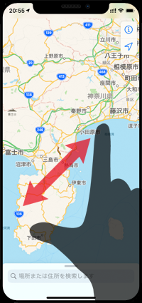 iPhoneのマップで地図を一定以上拡大する