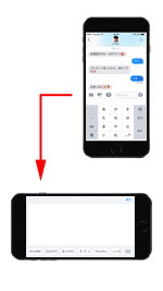 iPhoneを横向きにして手書きボードを表示する