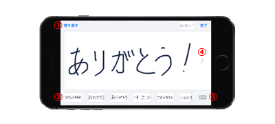 iPhoneで手書きメッセージを取り消す・履歴を表示する・キーボードを切り替える