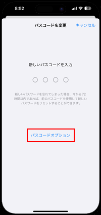 パスコードオプション