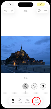 iPhoneの写真でクリーンアップを選択する