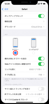 iPhoneのSafariで下部にアドレスバーを表示する