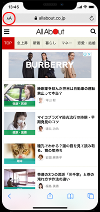 iOS17以前のiPhoneのSafariでデスクトップ用Webサイトを表示する