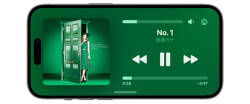 iPhoneのスタンバイで音楽などの再生画面を表示する