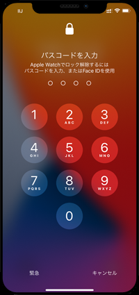 Apple Watchでロック解除するにはパスコードを入力