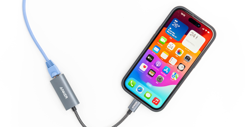 USB-C(USB Type-C)搭載iPhoneを有線LANでインターネット接続する