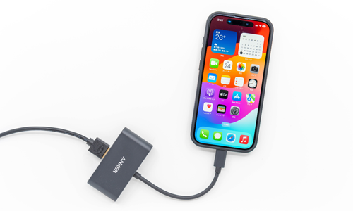 USB-C⇔HDMI変換アダプタを利用してiPhoneをHDMI経由でテレビ/外部ディスプレイと接続する