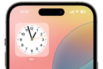 iPhoneのホーム画面で時計を大きく表示する