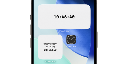 「Widget Now」アプリでiPhoneのホーム画面に西暦/和暦を含む日付と時計の秒数をデジタル表示する