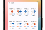 iPhoneのホーム画面で週間天気を表示する