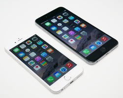 iPhone 6とiPhone 6 Plusの前面